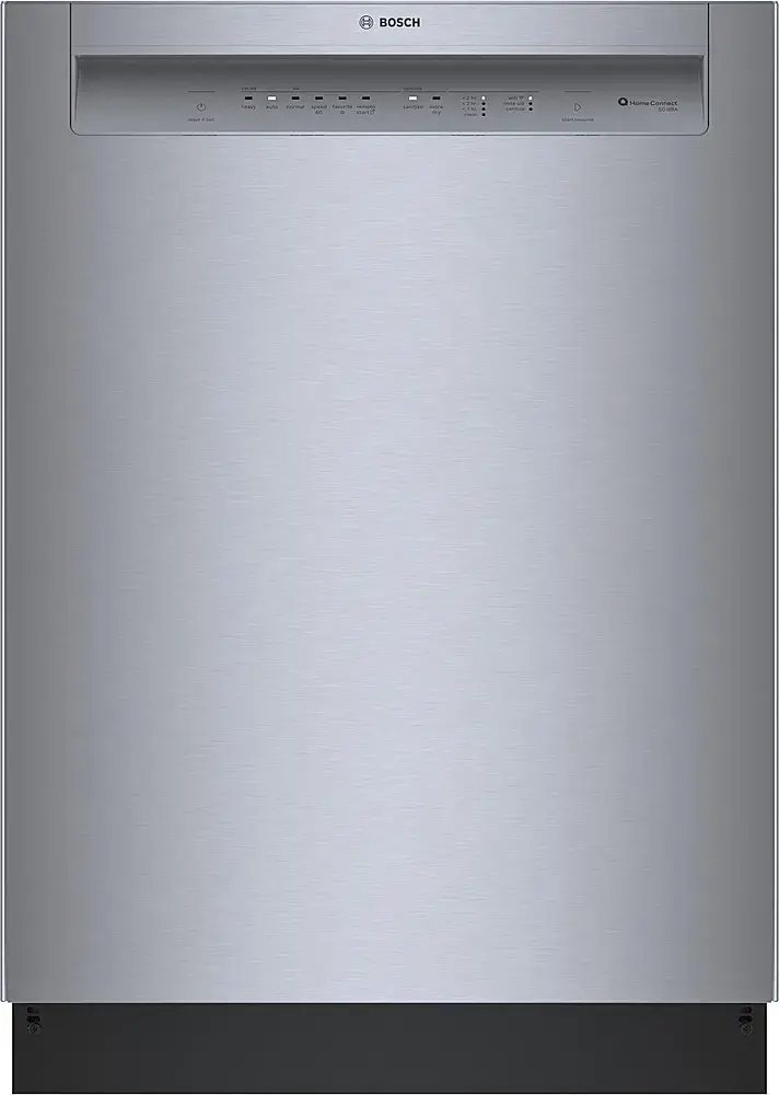 Bosch - 100 Series 24" Front Control Smart Built-In Hybrid Tub Dishwasher with PureDry, 50 dBA - Stainless Steel